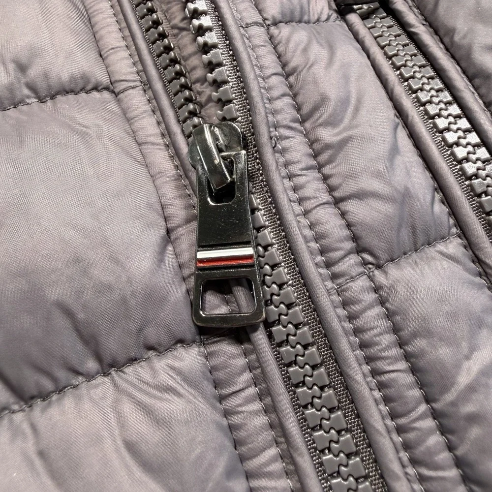 Tommy‎ Hilfiger Gray Full Zip Quilted Puffer Jacket M Classic Preppy